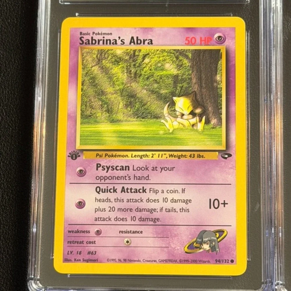 Sabrina's Abra 1st Ed 94/132 Psychic Energy CGC 8 TCG Pokemon Gym Challenge 2000